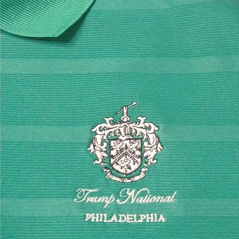 Adidas Polo Shirt Mens 2XL Green Trump National Philadelphia Golf Clima Cool